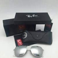 Kacamata Rayban CARAVAN Silver w/ MIRROR Lens