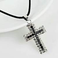 Jual Kalung unisex salib rhinestone Jesus christian Murah