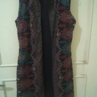 Jual Black ethnic long vest Murah