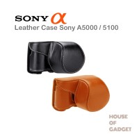 Jual Tas Leather Case Bag Kamera Mirrorless Sony Alpha A5000 A5100 Murah
