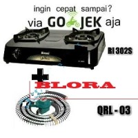 Paket Rinnai RI-302S Kompor Gas 2 Tungku + Selang Regular Quantum