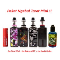 Jual Paket Hemat Siap Ngebul Tarot Mini inc batrai dan liquid Murah