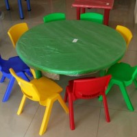 Meja kursi belajar, KB, TK, PAUD plastik Bentuk Bulat 110 cm