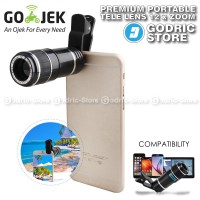 Jual Premium Tele Lens 12x Lensa Smartphone Clip / Jepit Universal Murah