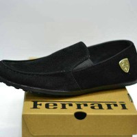 Jual Ferarri Bolza Slip On Casual Pria Suede Hitam Murah