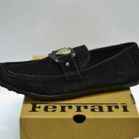 Jual Ferarri Arezzo Slop Casual Pria Hitam Suede Murah