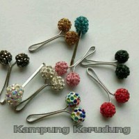 Jual Jepit Turki Swarowsky Bola /Klip Peniti Bros Jilbab Kuat Kokoh Cantik Murah