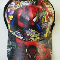 Topi Anak Karakter Spiderman Komik Hitam