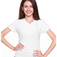 Jual Kaos wanita V Neck Morning Whistle putih Murah