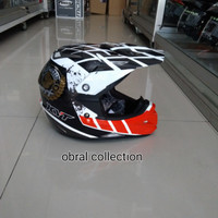 helm kyt cross over net cross white black red