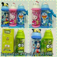 Jual Botol minum anak kepala karakter Doraemon Hello Kitty keropi Micky Murah