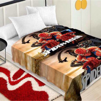 Jual Selimut Bulu 150x200 Motif Karakter Spiderman Superhero Keren Kekinian Murah