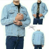 Jual jaket jeans pria biru muda - telor asin - Levis aman Murah