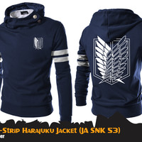 Jual Jaket Anime Shingeki Twin-Strip Harajuku Attack On Titan - JA SNK 53 Murah