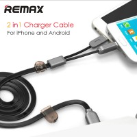 Jual Remax 2 in 1 Micro USB & Lightning Data Cable RC-025t Android & iPhone Murah