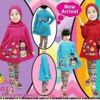Jual Setelan anak perempuan muslim tsumtsum little pineapple Murah