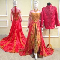 BAJU PENGANTIN MODERN MUSLIM KEBAYA COUPLE FREE ROK,KAMISOL,SELOP
