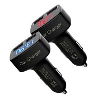 Jual Charger HP di Mobil Dual USB Car Charger Red LED Hitam Murah