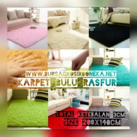 Karpet bulu rasfur polos size 200x140cm