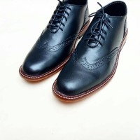 Jual Gallante Sepatu Oxford Wingtip Hitam Kulit Asli Blake Stitch Murah