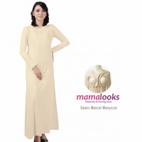Jual Size XXL Mamalooks Gamis Manset Menyusui Coklat Susu Murah