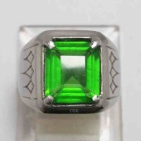 CINCIN ZAMRUD KALIMANTAN OCTAGON EMERALD CUTT KRISTAL BODYGLASS TOP