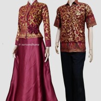 Jual Couple batik sarimbit gamis pesta baju pasangan seragam SRG 555 Murah