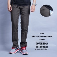 Jual produk celana chino celana bahan coklat slimfit Best seller Murah