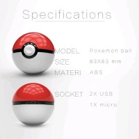 Jual SPB-491 Powerbank Pokemon Pokeball 12000ma (4 Battery) Termurah Murah