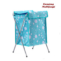 Jual Grosir alat rumah tangga Keranjang Multifungsi BIRU POLKA PUTIH Murah