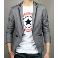 Jual Blazer pria GGS Grey Line Black Premium Jas Blazer Aliyando Abu keren Murah