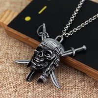 Kalung pria wanita aksesoris cowok logo pirates of caribbean