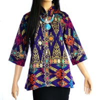 Jual Atasan Tunik Blus Batik Prada Motif Songket A319 Murah