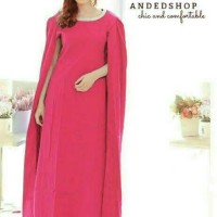 Jual FF2 - maxi longdress sweet pink cape hand style women Murah