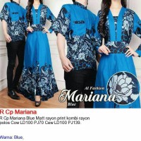 baju gamis wanita blue batik couple renata