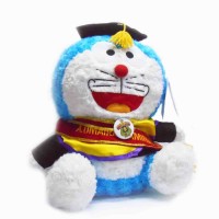 Jual Doraemon boneka wisuda 40cm bordir nama di selempang wisuda Murah