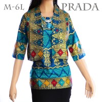 Jual Atasan Prada Songket Batik Wanita Blus Tunik Blouse Kemeja Batik A323 Murah