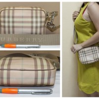 Tas branded BURBERRY LONDON BUR221 Pink nova sling second ori asli