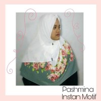 JILBAB PASHMINA INSTAN BAHAN ADEM KUALITAS BAGUS GOJEK BUNGA COKLAT