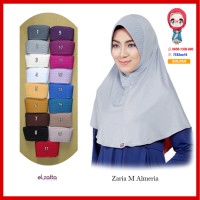 jilbab instan polos Elzatta Zaria M Almeria jahitan unik pada pet