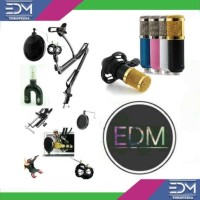 Jual Paket Microphone Condenser BM800 + Stand Mic + Popfilter + Splitter Murah