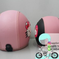 Helm Bogo Karakter Hello Kitty Couple / Pink / Black