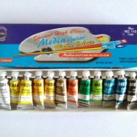 Jual PROMO Cat Air MEDIA GUITAR Isi 12 Warna Tube Kecil Melukis Gambar Murah