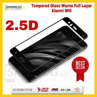 Anti Gores Tempered Glass Warna Color Full Layar 9H 2.5D Xiaomi 6 Mi6