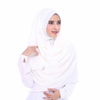 ... Azkava Hijab IKLIMA PASHMINA INSTAN warna Broken Whit