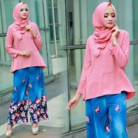 Baju Gamis Setelan celana kulot Hijab Fshion Busana Muslim Wanita 3in1