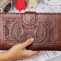 Jual Clutch Dompet Besar Pouch HPO Organizer Rhapsody Kulit Ukiran Handmade Murah