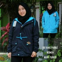 Jual JAKET PARKA PARASUT WANITA BB Navy Biru VANS Hoodie NIKE CEWE CEWEK Murah