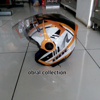 helm ink enzo motif orange doble visor