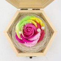 Jual Bunga Mawar Fragrance Flower Rose/Bunga Sabun+Vintage Wooden Box Murah